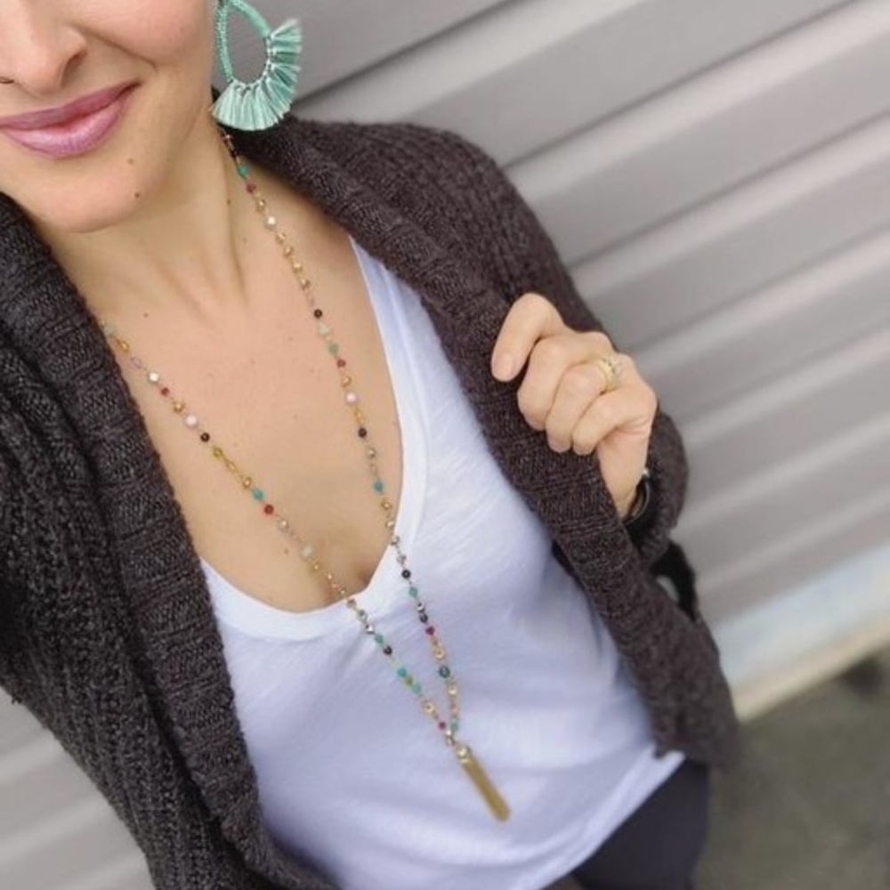 Stella & Dot | Mint Anne Fringe Statement to Stud Earrings - Picture 8 of 10